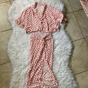 Zara Pink Floral Skirt Set